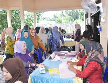 KETUA TP PKK HSS TINJAU POSYANDU MELATI DESA BARU KECAMATAN SUNGAI RAYA